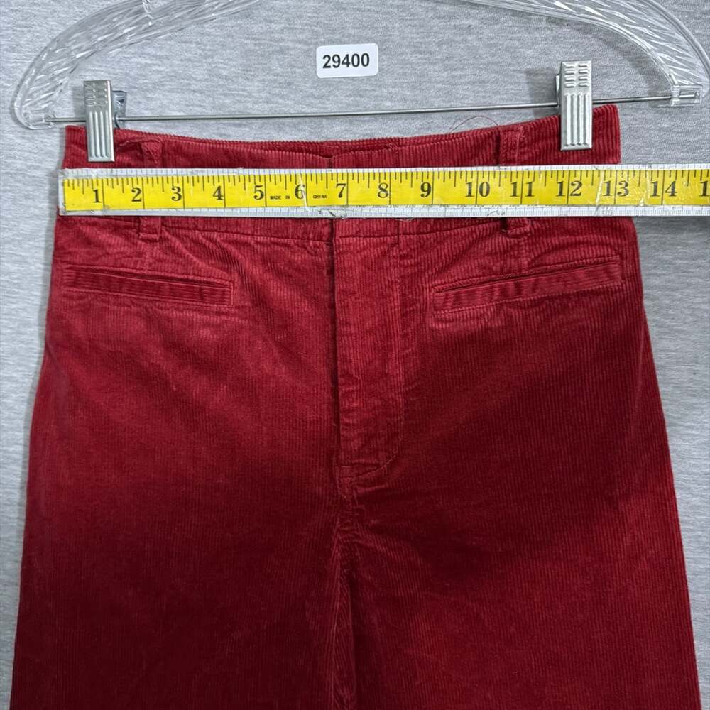 Anthropologie Maeve Women's Size 26 Red Corduory The Colette Wide Leg Crop Pants - Picture 10 of 12
